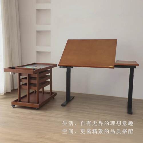 djar专业电动升降桌桌子美术台专用绘画台实木绘图绘画家用美术桌
