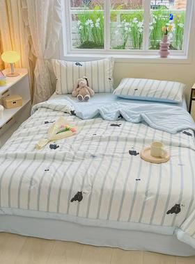 q683机碎花a版b版水洗棉夏被三四件套软糯田园洗空调被芯夏凉