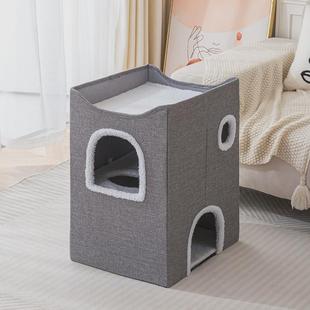 通用三层热销冬季 猫窝四季 保暖大号可折叠收纳猫笼宠物猫抓板