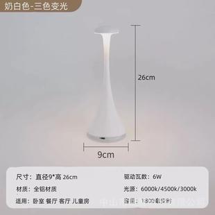 饰台灯 台灯床头灯轻奢铝材灯高质感卧室小夜灯室外充电便携装