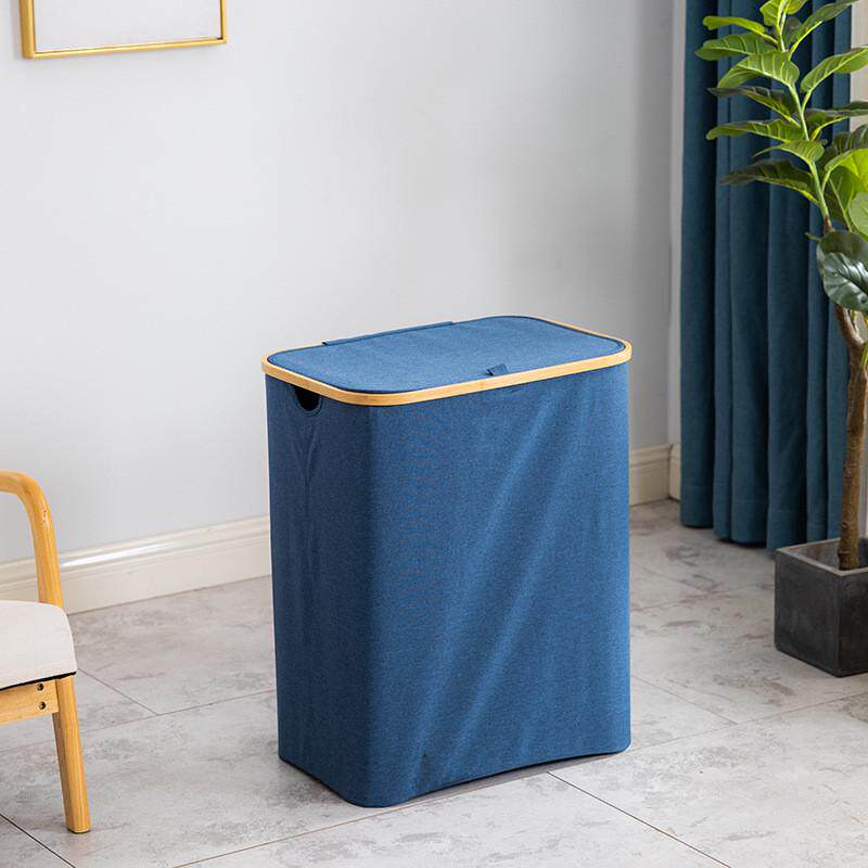 家用洗衣篮带盖分格脏衣篮牛津布脏衣服收纳筐大号阳台脏衣篓布艺