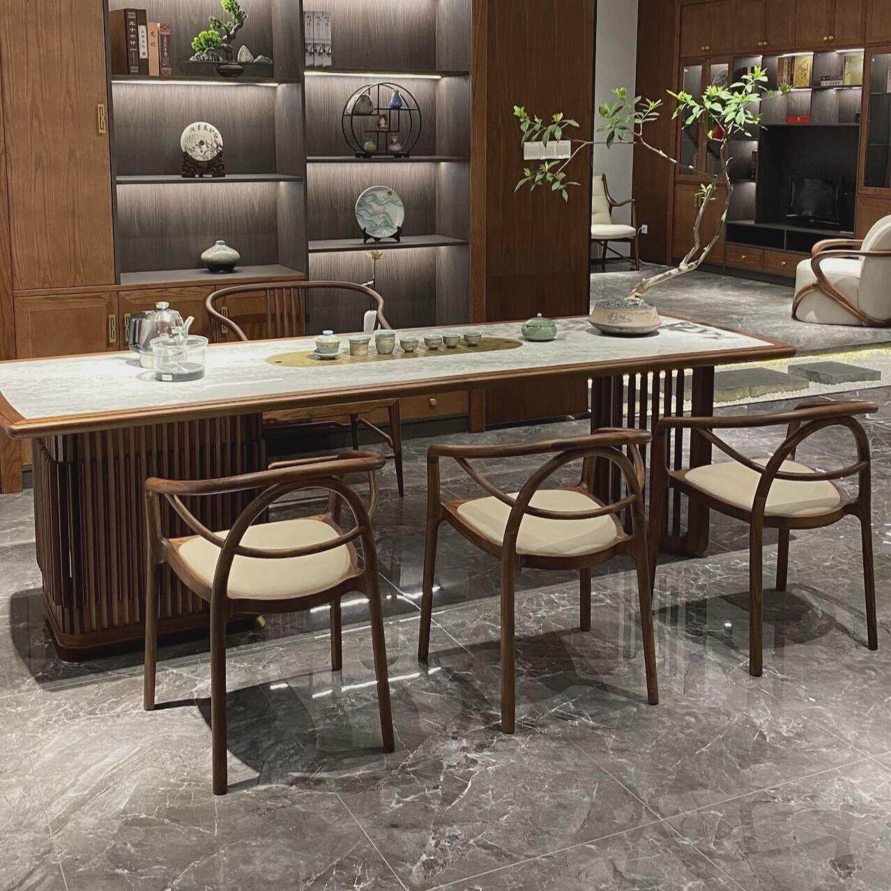 新中式茶桌椅组2024新款岩板茶台茶几办公室接待洽谈泡茶桌,住宅家具,家用茶台/茶桌,淘宝优惠券,粉丝福利购,淘宝优惠卷