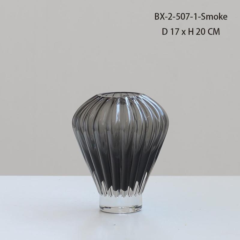 怡露气球大肚玻璃花瓶厂家轻奢软装手工大气桌面花器现代批价碧轩