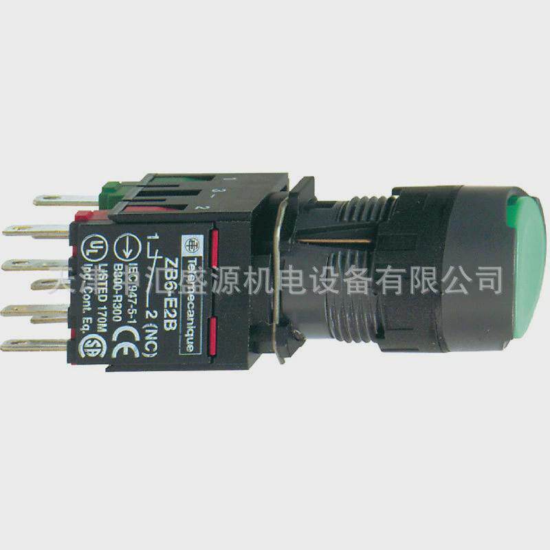 xb6af3b5b带灯自塑料圆形16mm平头按钮锁绿色12-24v按钮