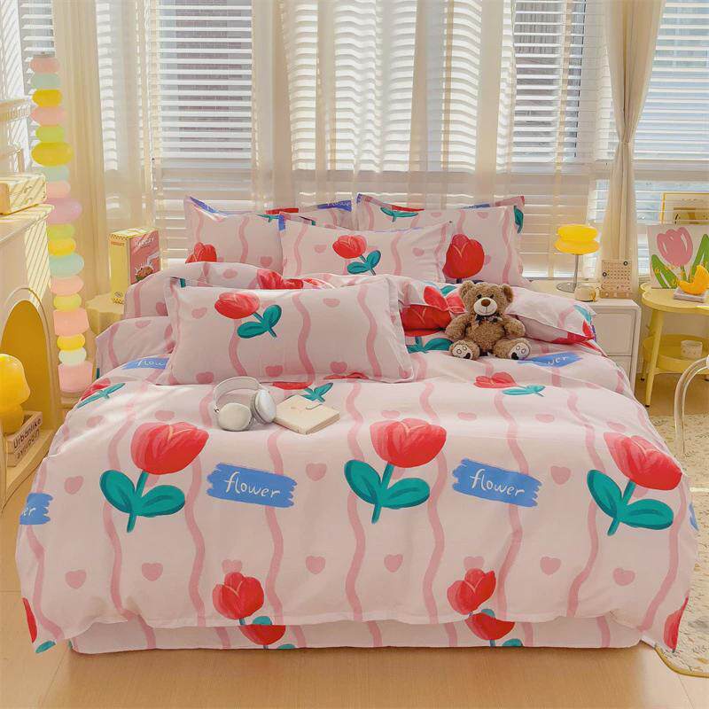 磨毛植物羊绒四件套斜纹亲肤床单被套双人四件套学生宿舍三件套