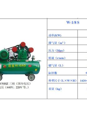 供应上海日高活塞式空气压缩机440v60hz甲板船用空压机除锈气泵