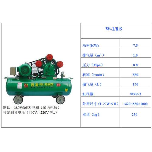 供应空压机日高活塞式空气压缩机440v60hz甲板船用除锈上海气泵