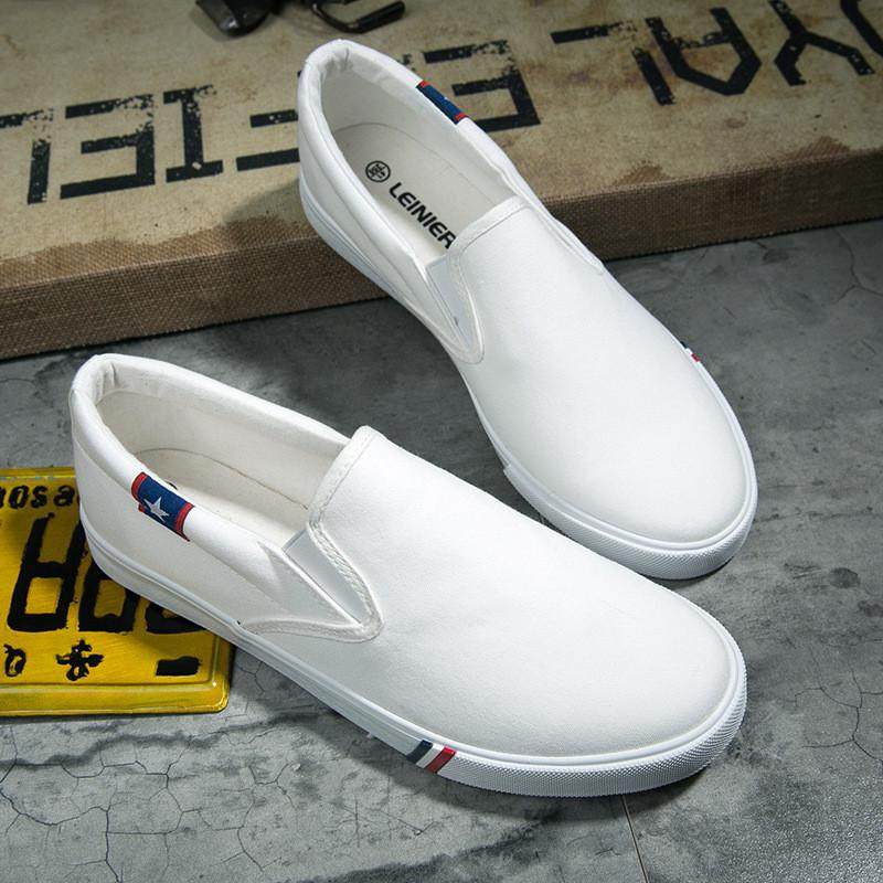 韩版男女情侣款小白鞋大码一脚蹬套脚懒人鞋潮流街拍学生帆布板鞋,流行男鞋,布鞋,淘宝优惠券,粉丝福利购,淘宝优惠卷