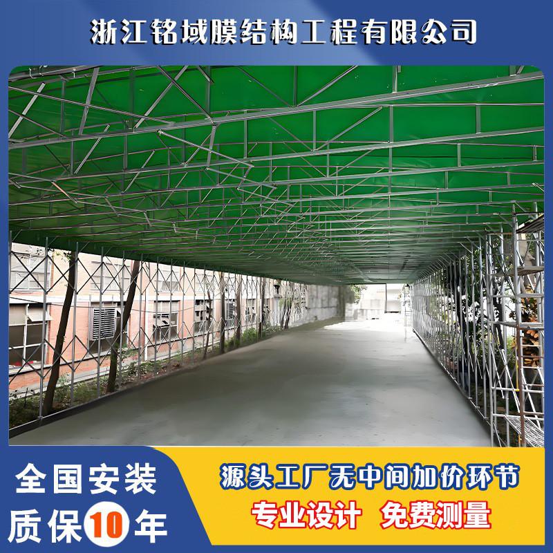 厂家直销户外电动推拉棚遮阳棚折叠伸缩室外篮球场顶棚雨棚家用