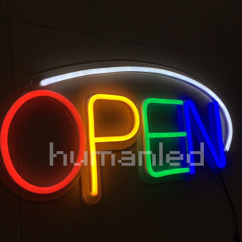 open英文字母牌led霓虹灯广告牌插电灯饰霓虹招牌店铺营业牌