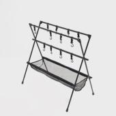 户外野营置物架铝合金大号可折叠晾衣架便携露营灯架加大网兜