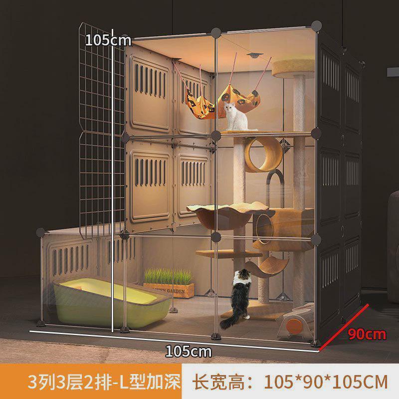 DIY猫笼子超大自由空间家用室内猫别墅猫柜窝厕所猫砂盆猫笼