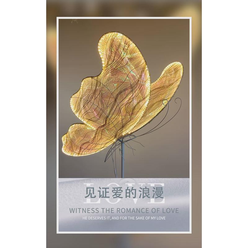 婚庆布置装饰发光蝴蝶挂件摆件路引迎宾舞台吊灯t台铁艺吊顶装饰