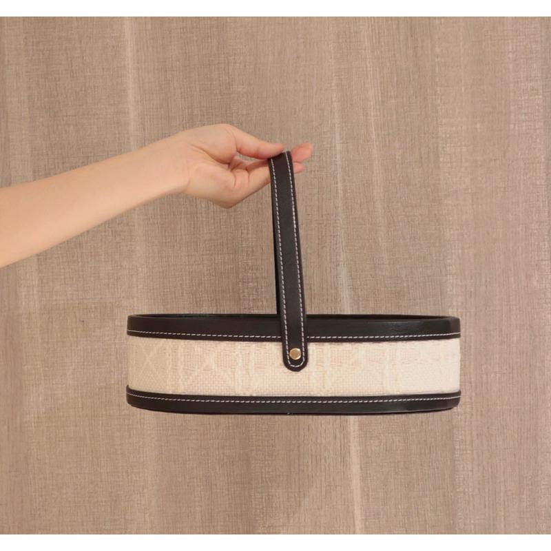 法式手提多功能客厅收收纳茶几遥控器收纳盒中古整理盒储物收纳篮