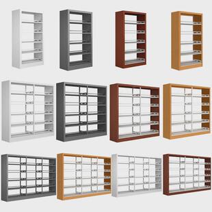 收纳架钢制单双面落地资料架阅览室学生书柜家用图书馆书架图书架