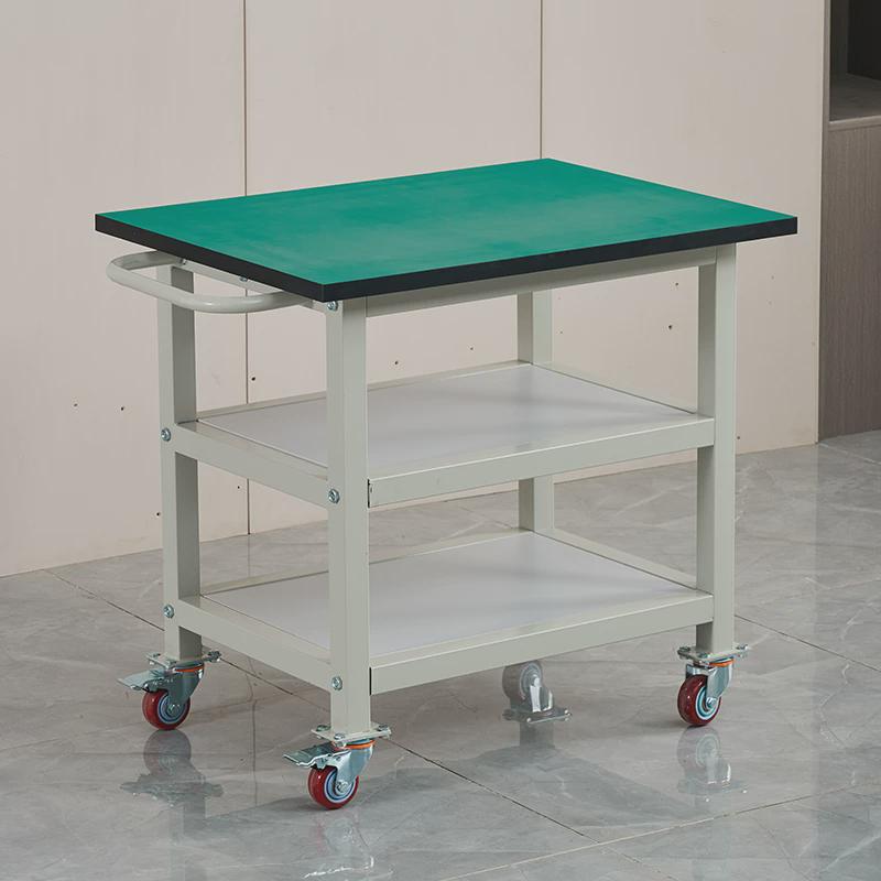防静电工作台带三层手推车双层轮可移动操作台活动试验检验打包台