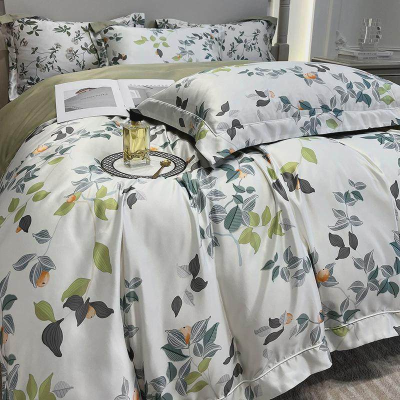 北欧风简约夏季冰丝四件套水洗天丝被套欧式裸睡四季床上床单床笠,床上用品,床品套件/四件套/多件套,淘宝优惠券,粉丝福利购,淘宝优惠卷