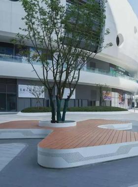 grc坐凳池树清水混凝土休息椅grc玻璃钢景观异形花池户外公园花坛