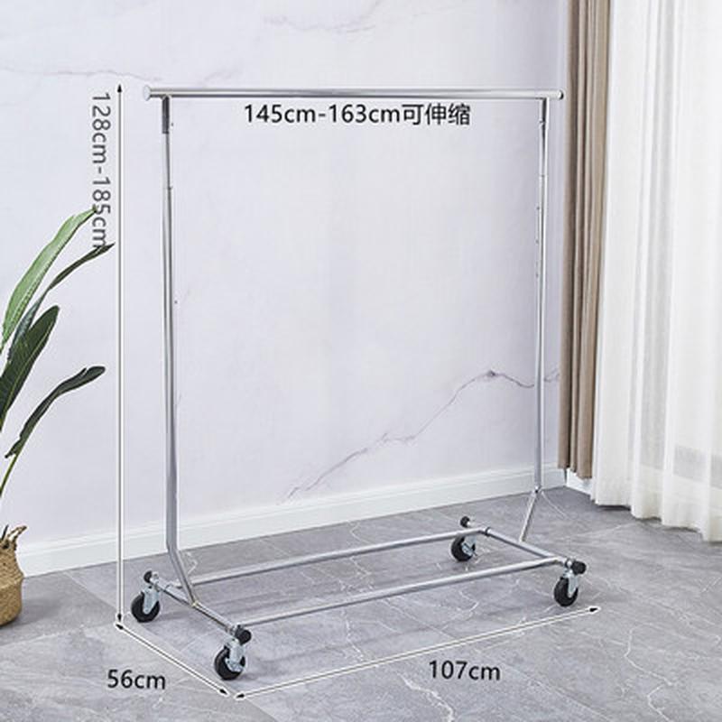 服装店衣架展示架轮伸缩折叠龙门架带移动单杠双杠落地轻奢侧挂架