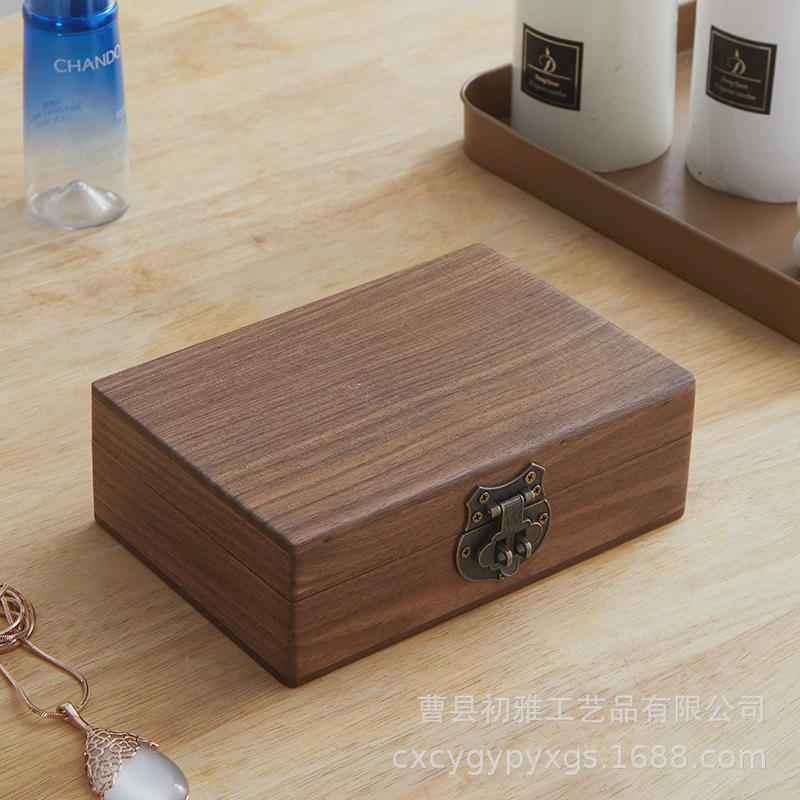翻盖家用复古式礼品包装木盒首饰礼品首饰盒木盒桌面木盒子