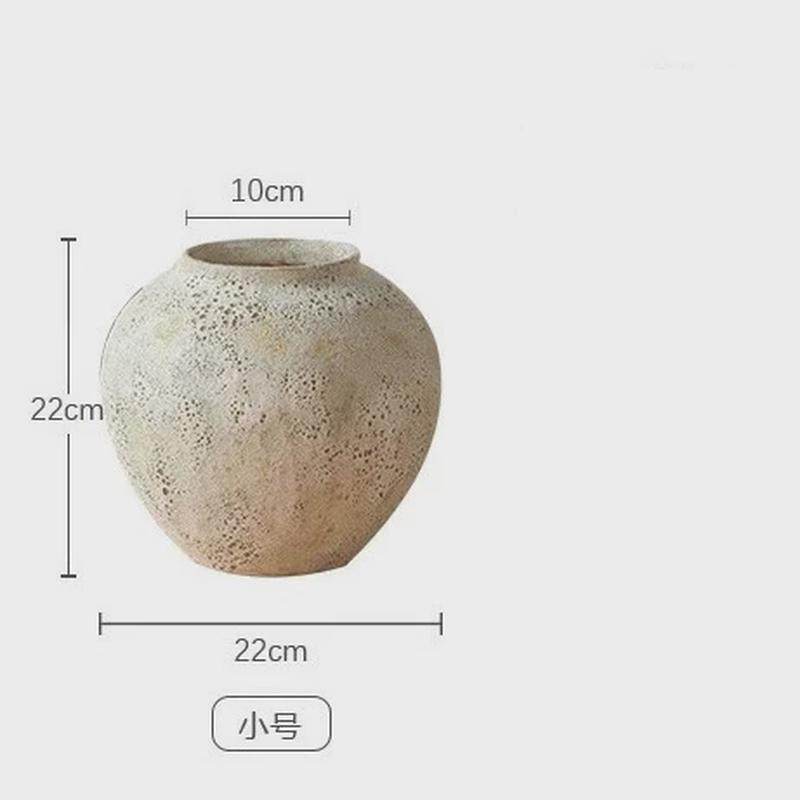 现代简约客厅陶艺干花陶瓷插花花瓶北欧ins摆件复古粗陶罐,家居饰品,装饰摆件,淘宝优惠券,粉丝福利购,淘宝优惠卷