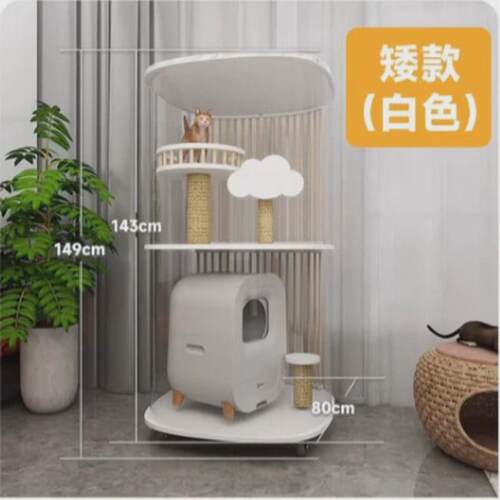 怪兽城堡豪华全景猫别墅透明展示柜方形猫柜客厅阳台实木家用猫笼