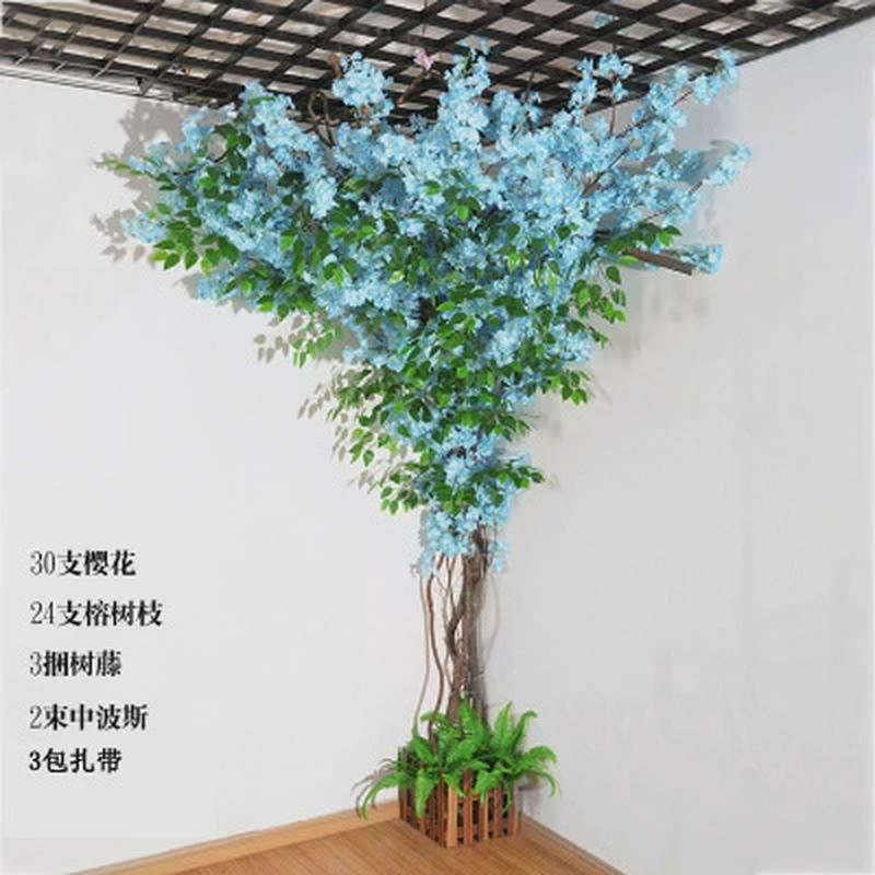 藤蔓树叶室内客厅装饰假叶子树藤榕树叶枫叶墙面墙角仿真仿真藤条