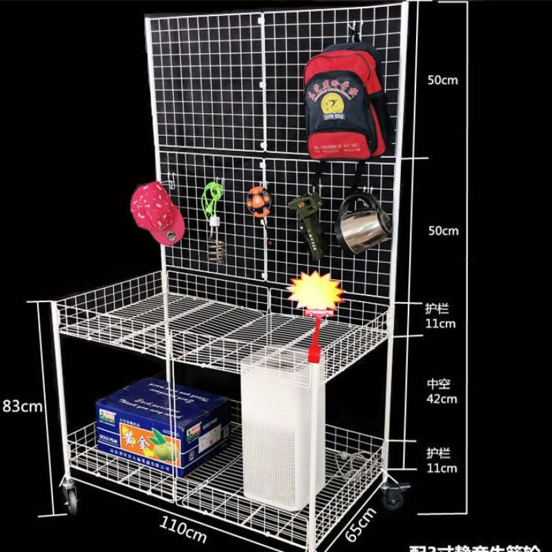 手推货架促销花车展示架折叠地推推车夜市移动摆摊折叠展示网格架
