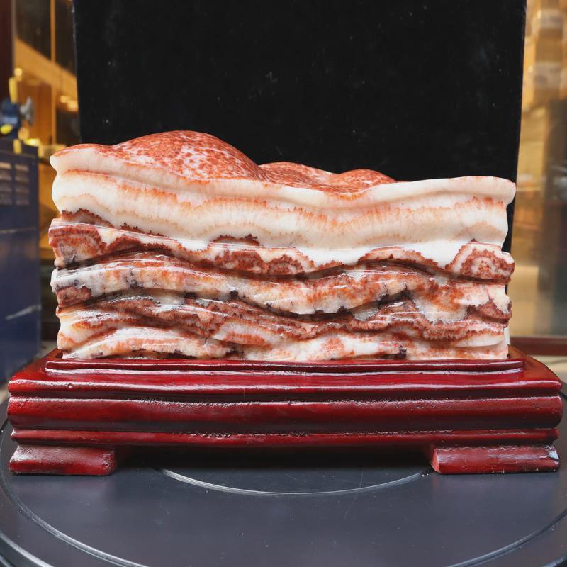 猪肉腊肉石天石然石广西柳州红烧肉肉29*16*20cm12962g摆件红烧肉