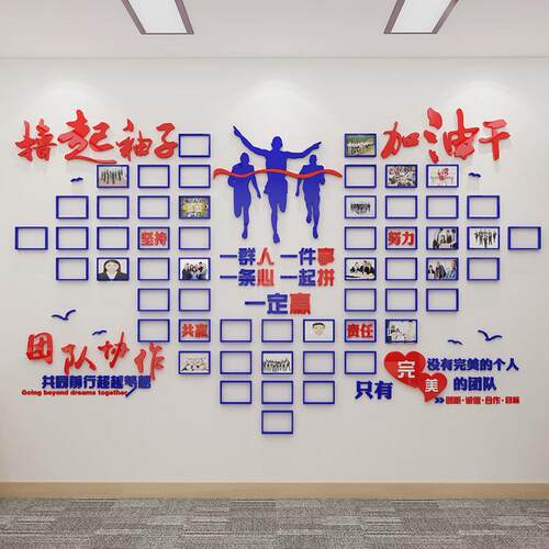 热销qd4d员工天地风采文化墙企业文化展示标语照片团队荣誉办公室