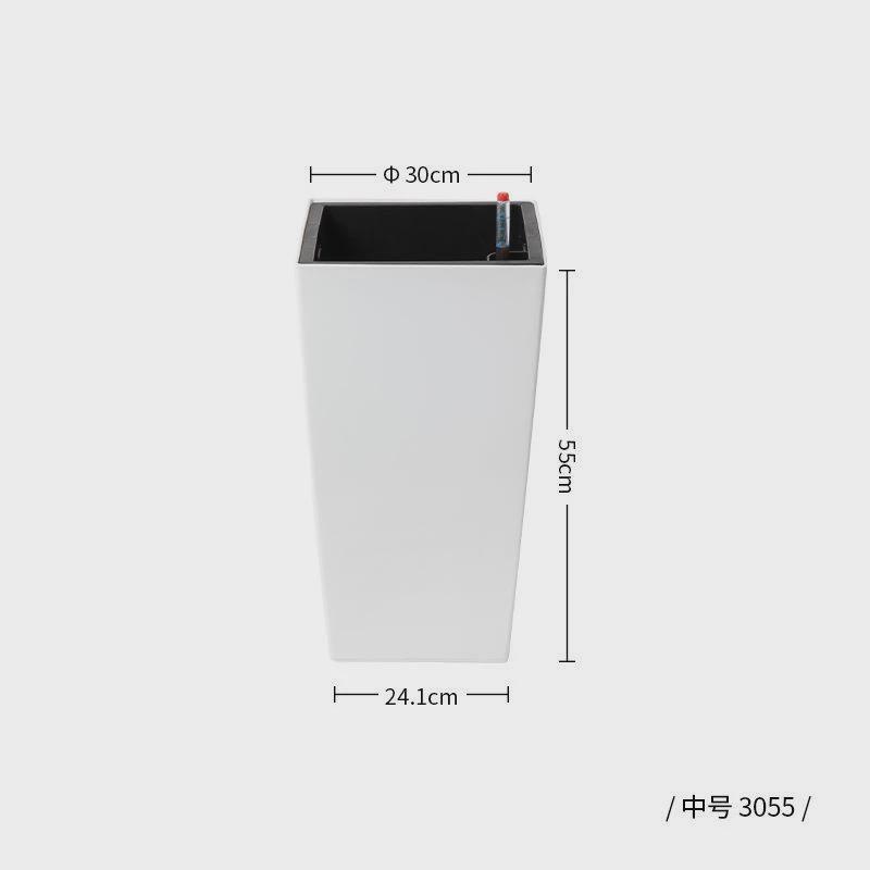 客厅室内高档欧式简约小中特大号高筒四方形塑料自动吸水懒人花盆