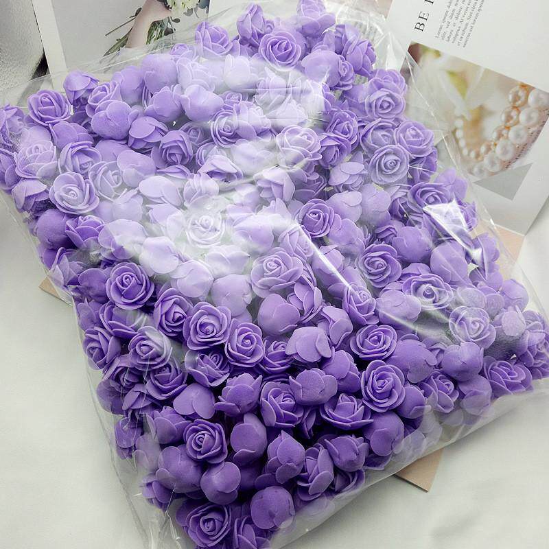 2.5cm仿真泡沫pe玫瑰花装饰花花环花用假花小花头500朵
