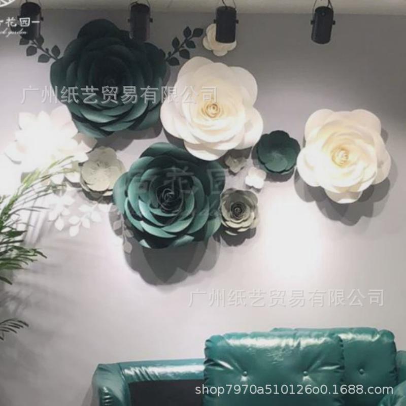 婚庆纸花套餐组合婚礼橱窗创意会馆装饰美陈展纸花背景立体纸花墙