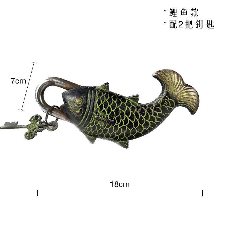 印度创意仿古小锁头防盗锁做旧箱挂锁复古铜古代老式挂锁钥匙锁