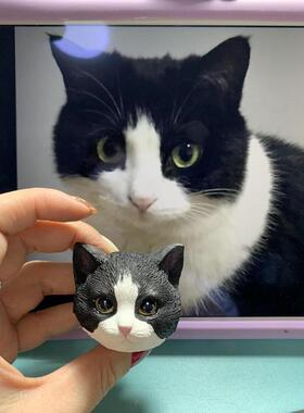 alj6田园宠物纪念品桌面摆件石膏猫咪英短布偶去世猫狗纯手工制作