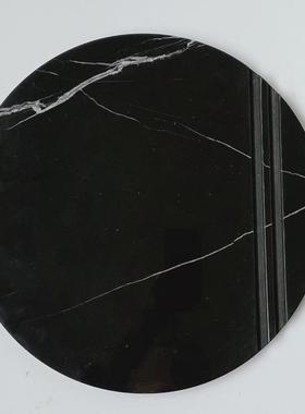 北欧天然大理石几何托盘隔热垫圆形餐盘化妆镜珠宝首饰拍摄道具