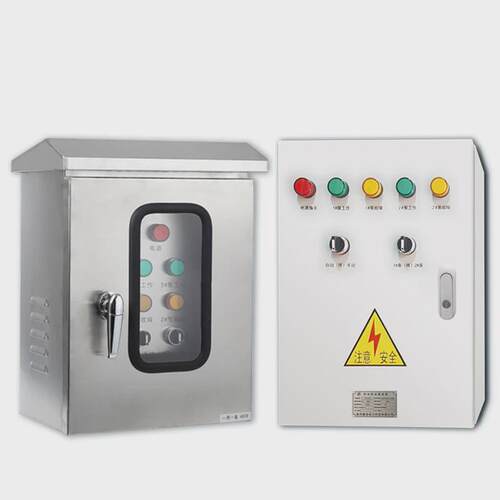 水泵控制柜一用一户外单三相380v液位浮球备排污潜水不锈钢配电箱