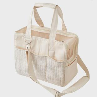 韩版帆布猫包外出便携单肩小体狗包手提轻便棉布宠物包袋猫咪