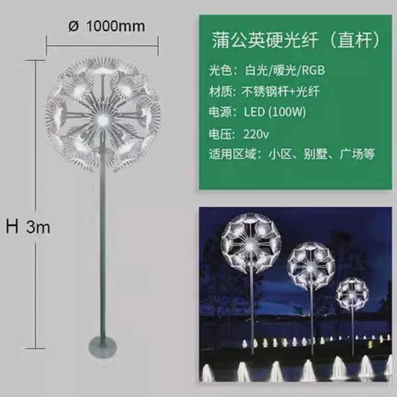 户外led蒲公英灯防水光纤景观灯广场园林不锈钢光纤草坪灯圆形灯