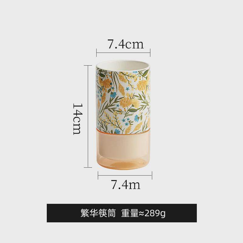 日式高颜值筷子筒厨房筷子收纳盒沥水筷子笼筷子篓陶瓷厨具置物架