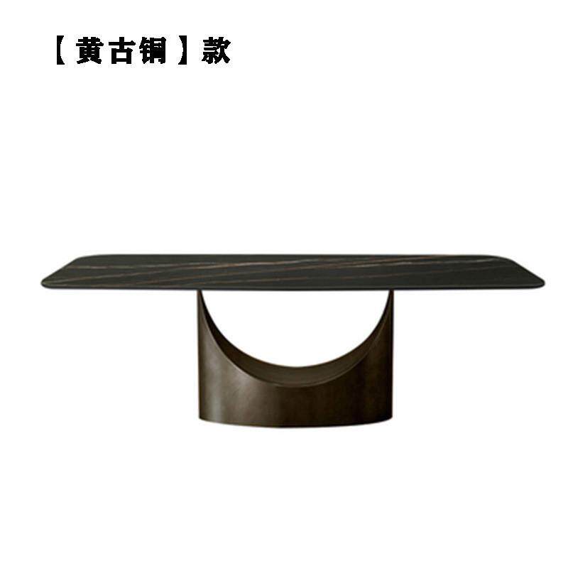 小户型式极简高级岩板餐桌椅组合现代轻奢简约意家用长方形吃饭