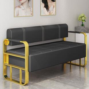 椅等候理发店客人新款网红发廊美发店休息区等待沙发简约长条椅子