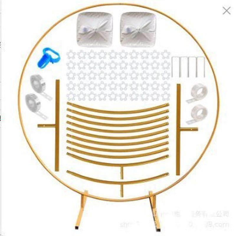 铁艺拱门花装饰户外草坪气球圆环花架婚礼派对舞台背景道具门布置