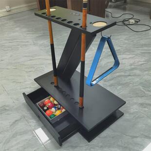 台球桌配件球杆架球中式美式球收纳架杆柜球房用防火板黑色环保