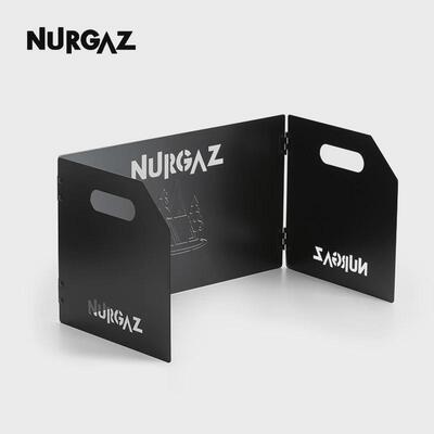 nurgaz炉客野营挡风板三折防风板加厚折叠防风板便携防风罩卡式炉
