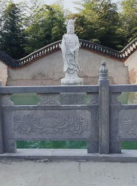 河道公园阳台桥边河道石栏杆镂空石栏杆护城河河堤复古护栏雕刻