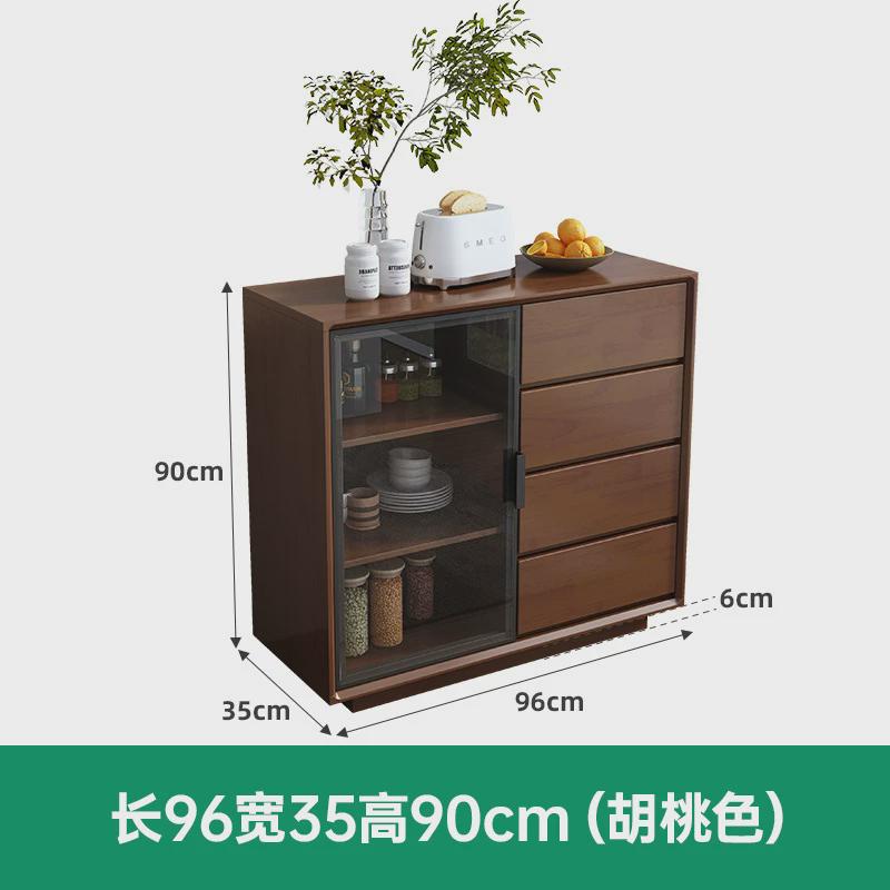 餐边柜厨房柜子储物柜置物柜家用备餐收纳柜实木色客厅茶水柜碗柜 - 封面
