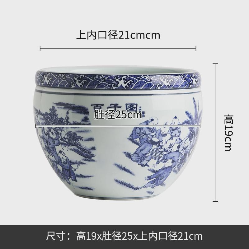 景德镇青花瓷手绘陶瓷鱼缸桌面金鱼乌龟缸盆睡碗莲水仙荷花盆缸