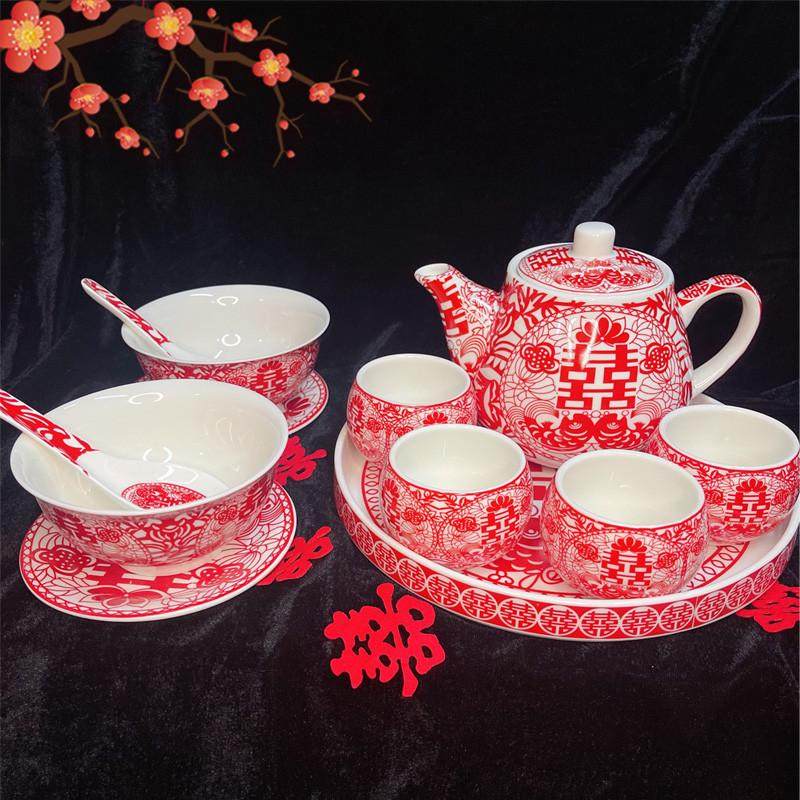婚庆用品结婚礼物碗筷套装中式喜碗新人龙凤敬茶杯茶具婚礼对碗,节庆用品/礼品,创意礼盒/礼品套组,淘宝优惠券,粉丝福利购,淘宝优惠卷