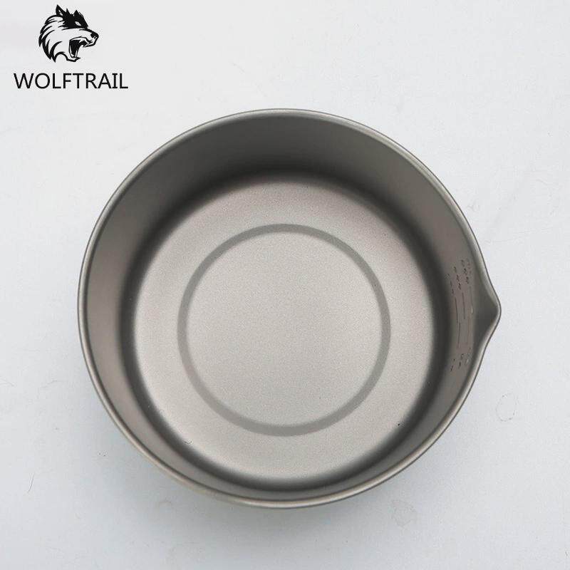 厂家900ml折叠带户外水杯嘴露营餐具钛杯子带壶口可烧水折叠杯